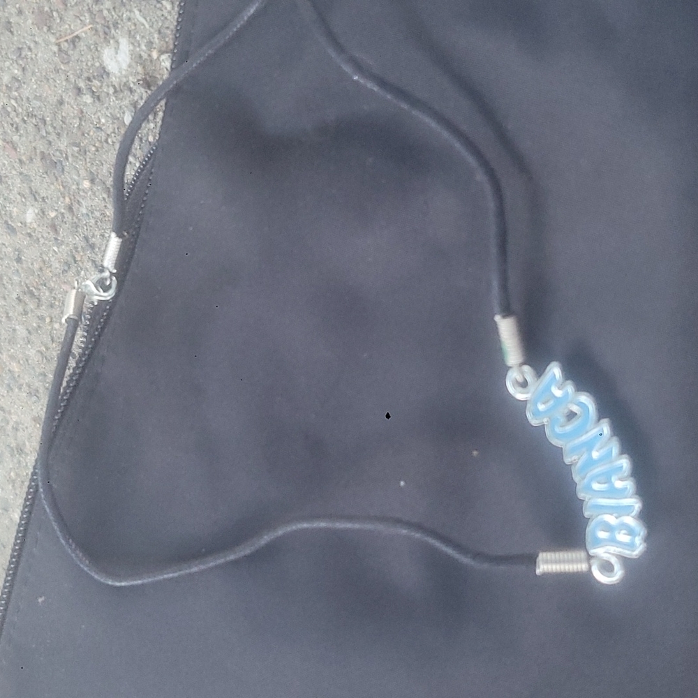 String necklace with Bianca nameplate in silver tone